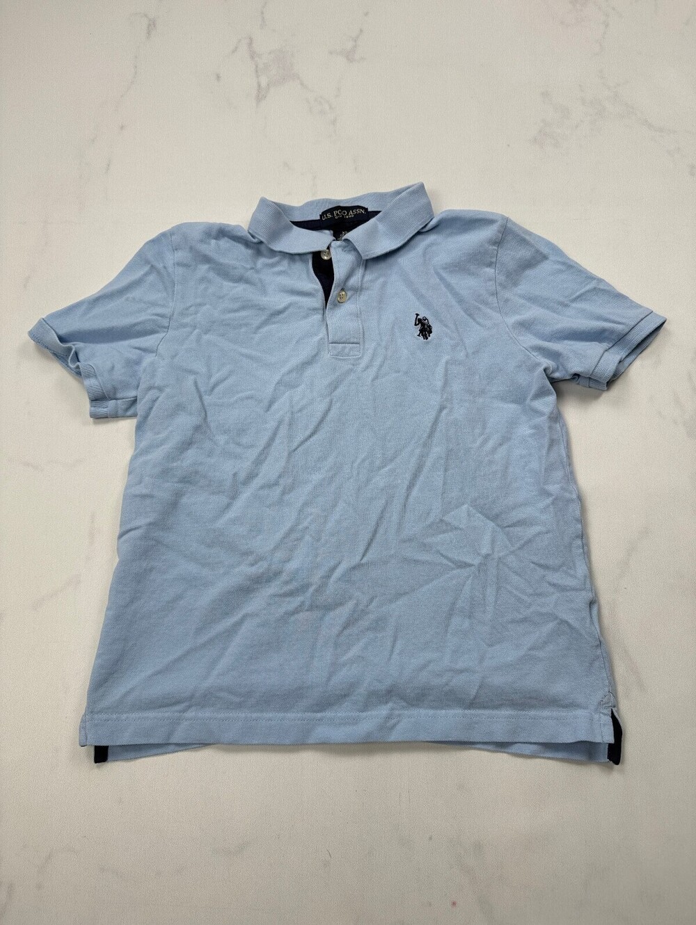 U.S. Polo Assn. Polo Shirt Light Blue 2000s Sharp - Boys XL